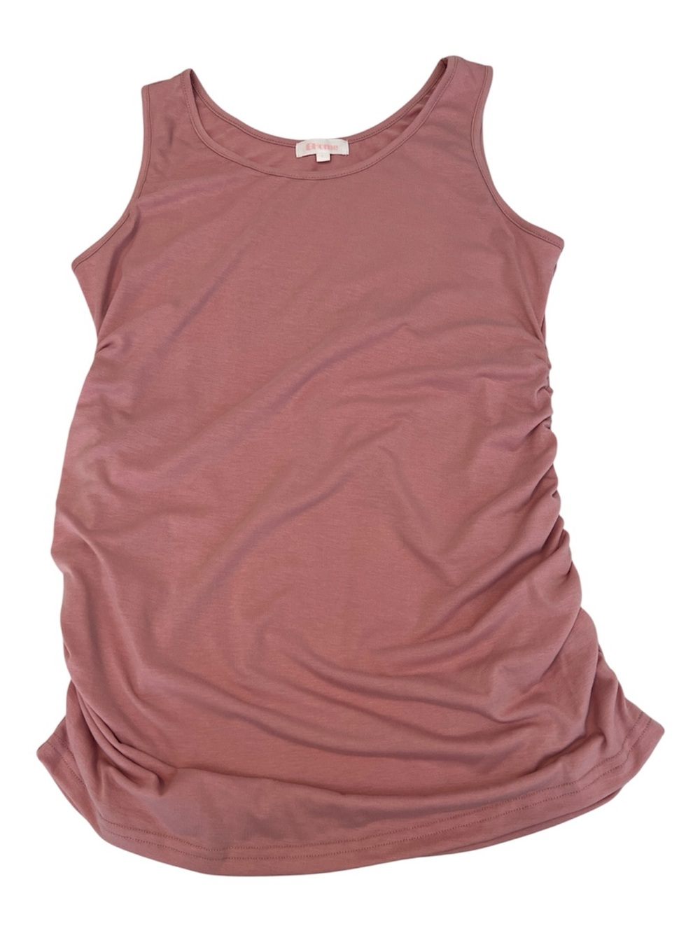 BHome Sz Large Women’s Sleeveless Ruched Sides Maternity Tank Top Dusty Rose EUC